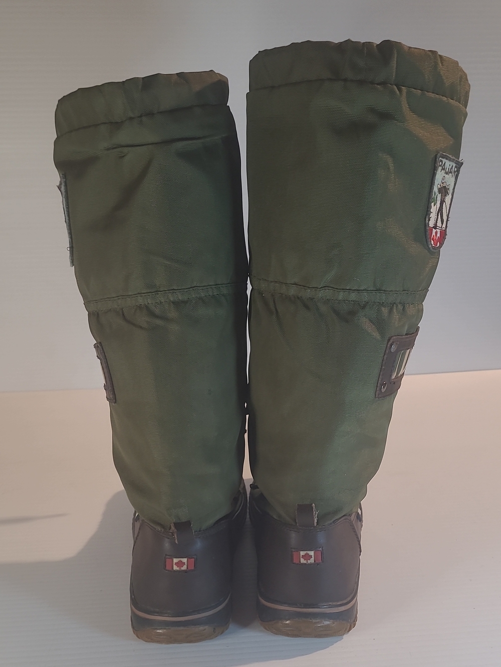 Pajar Canada Grip Tall Winter Boots Olive Green Leather Shearling Lined Women’s - Picture 9 of 9